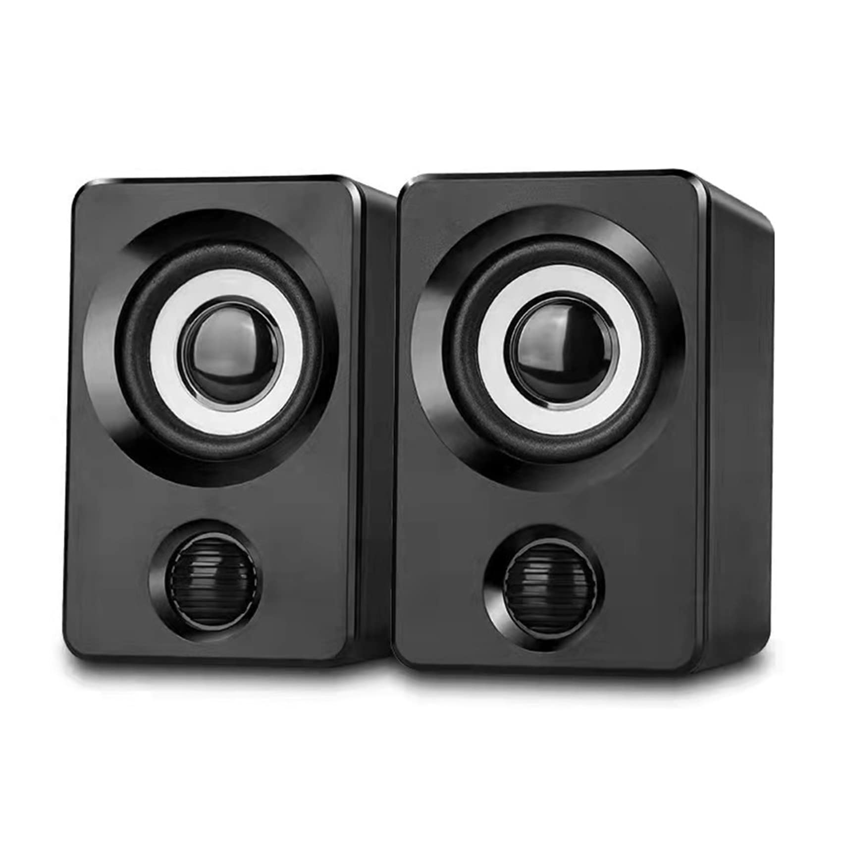 Waiecnksa USB Mini Speaker - Compact Stereo Subwoofer for Computer Audio | Wired Desktop Speakers for Laptop & PC | Perfect for Home Office, Gaming & Music Listening
