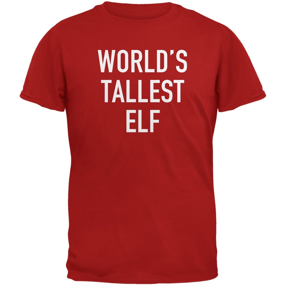 World's Tallest Elf Christmas T-Shirt for Adults - Funny Holiday Gift for Parties & Festive Family Gatherings