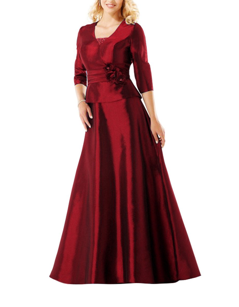 Elegant Red Wedding Party Dresses for Women Plus Size Sleeve US Size 16 - Perfect for Bridal Showers, Evening Galas & Special Occasions