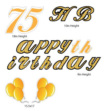 VictoryStore 75th Birthday Party Supplies - Happy Birthday Yard Decoration Kit with 38 Stakes (12491) for Outdoor Celebrations & Milestone Anniversaries