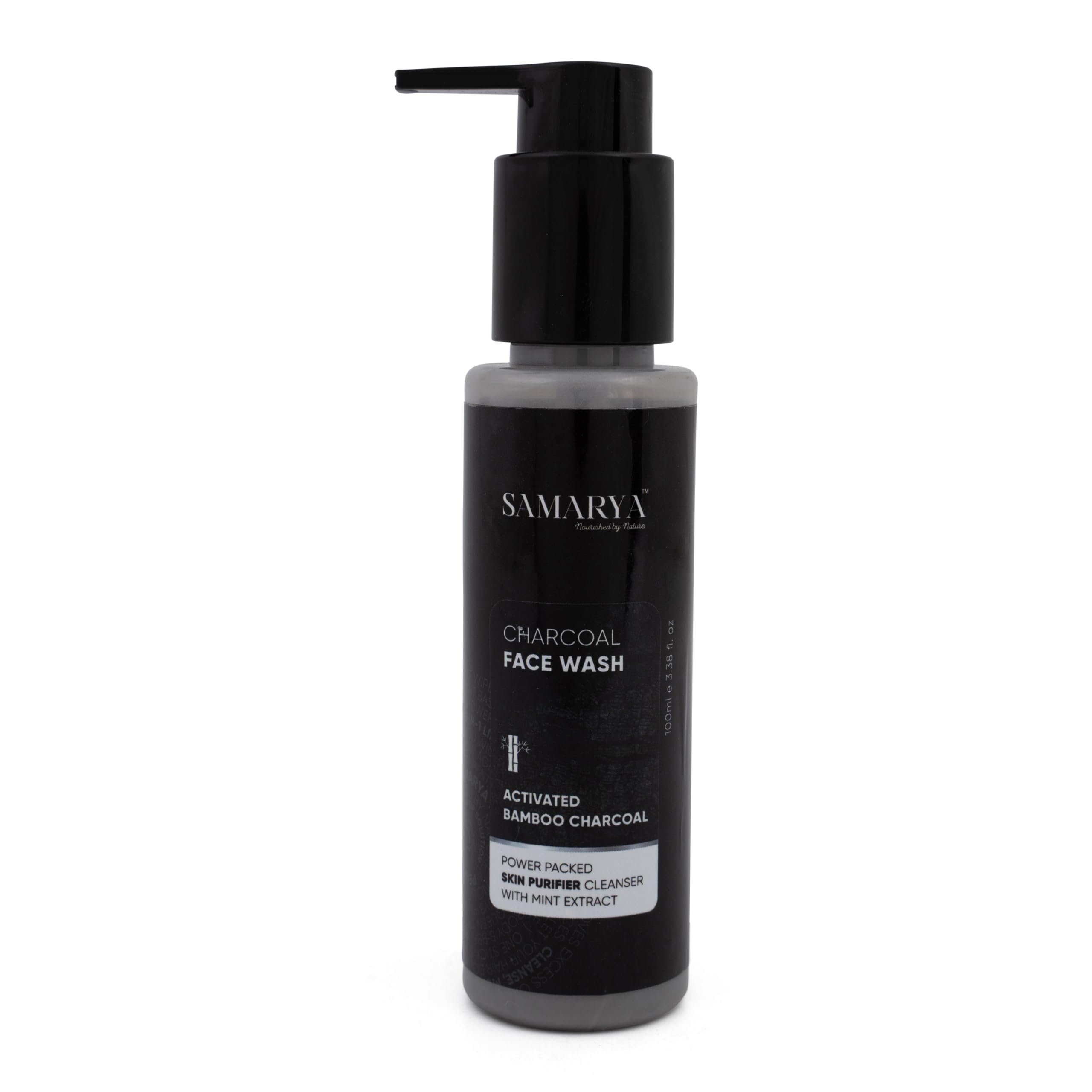 Samarya Charcoal Face Wash with Coffee Extract, Aloe Vera & Tea Tree Oil (100mL) - Deep Cleansing, Oil Control & Pore Purifier for Acne-Prone Skin | Detoxifying Facial Cleanser for Men & Women | Perfect for Daily Skincare Routine & Travel