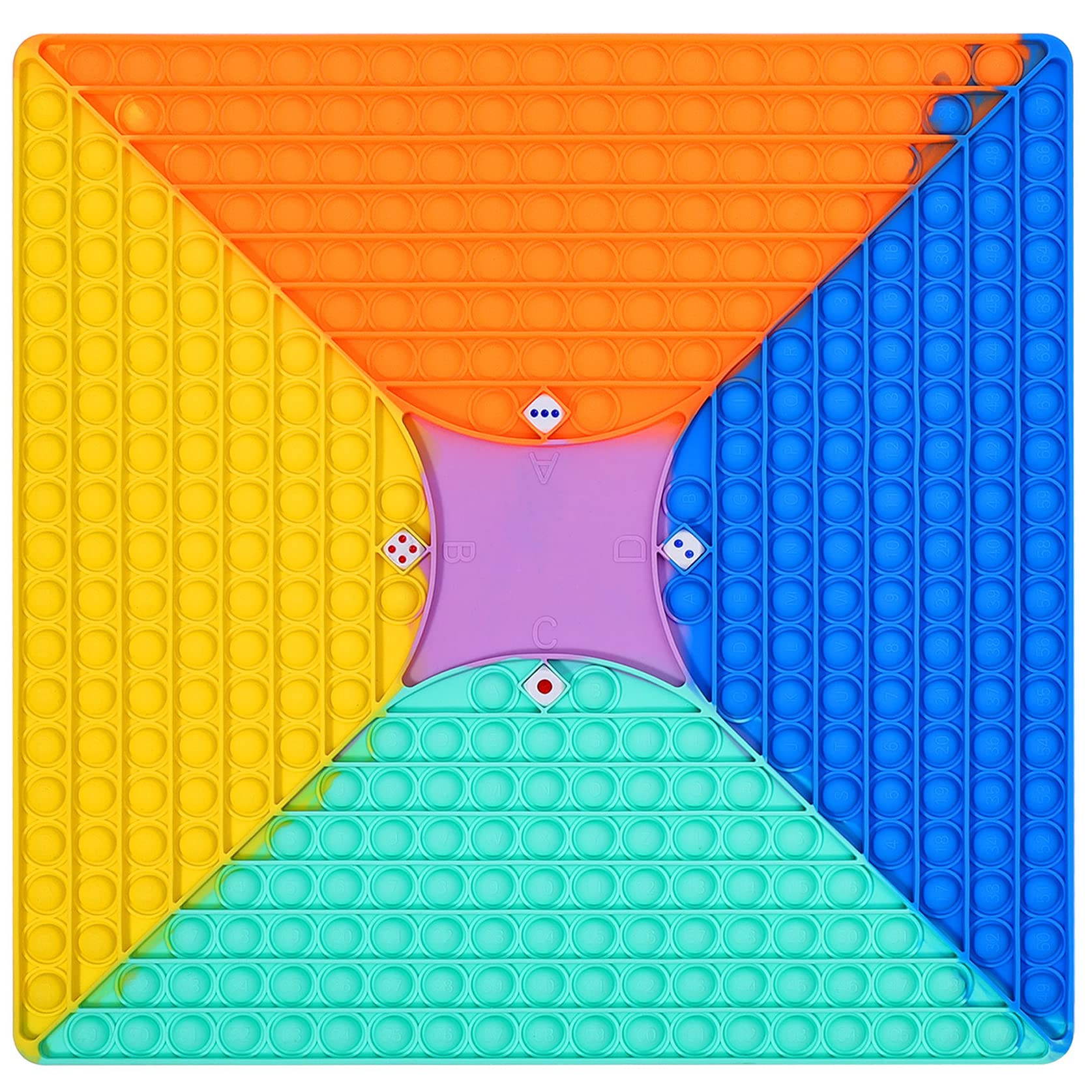 **Vkasd Large Fidget Pop Chess Board Game - 4 Dice, 26 Letters & Math Learning Toy for Kids - Sensory Stress Relief for Autism & ADHD - Perfect for Classroom, Travel & Home Play**