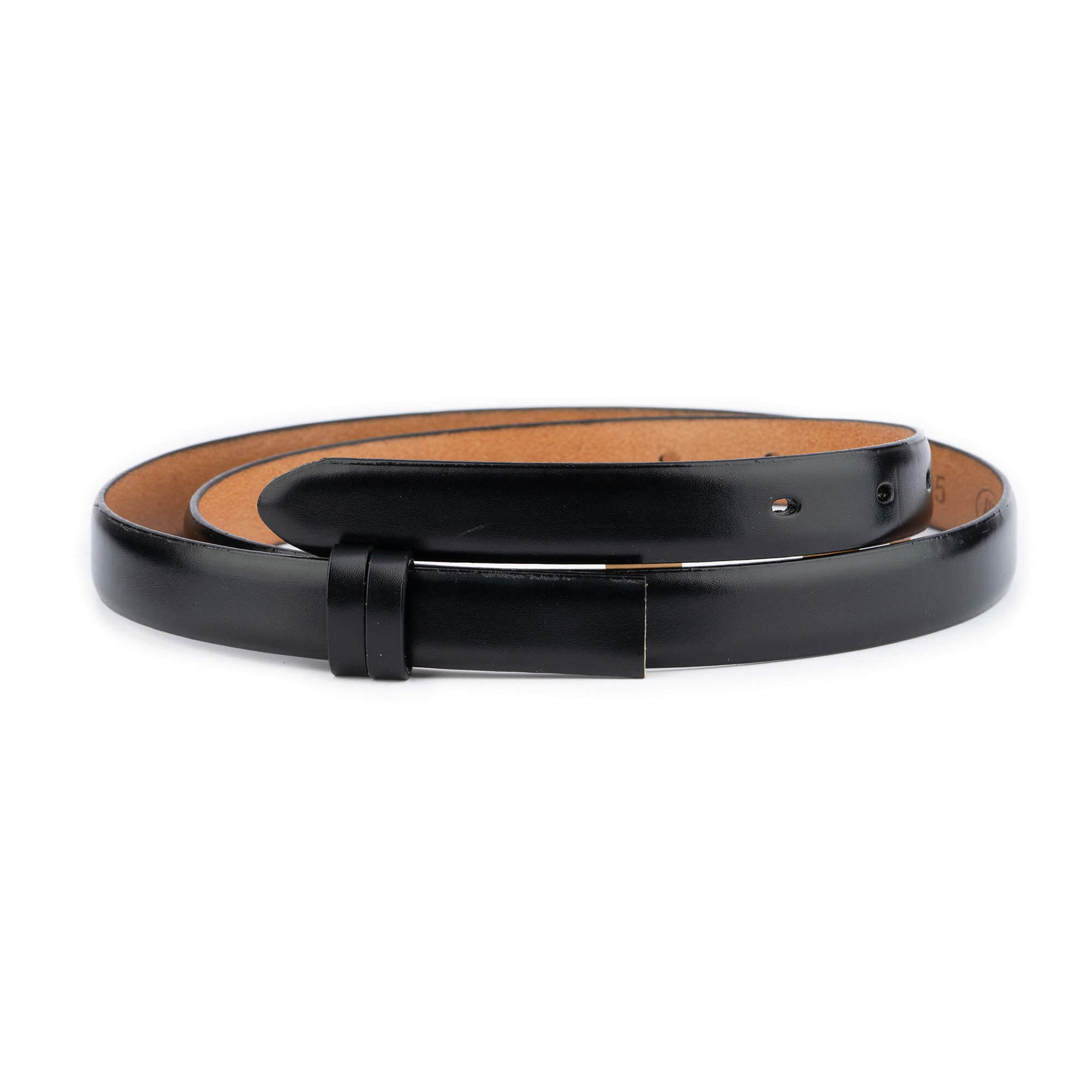 Dunhill Women's Replacement Black Thin Leather Belt Strap with Buckle - Perfect for Casual, Office & Formal Outfits