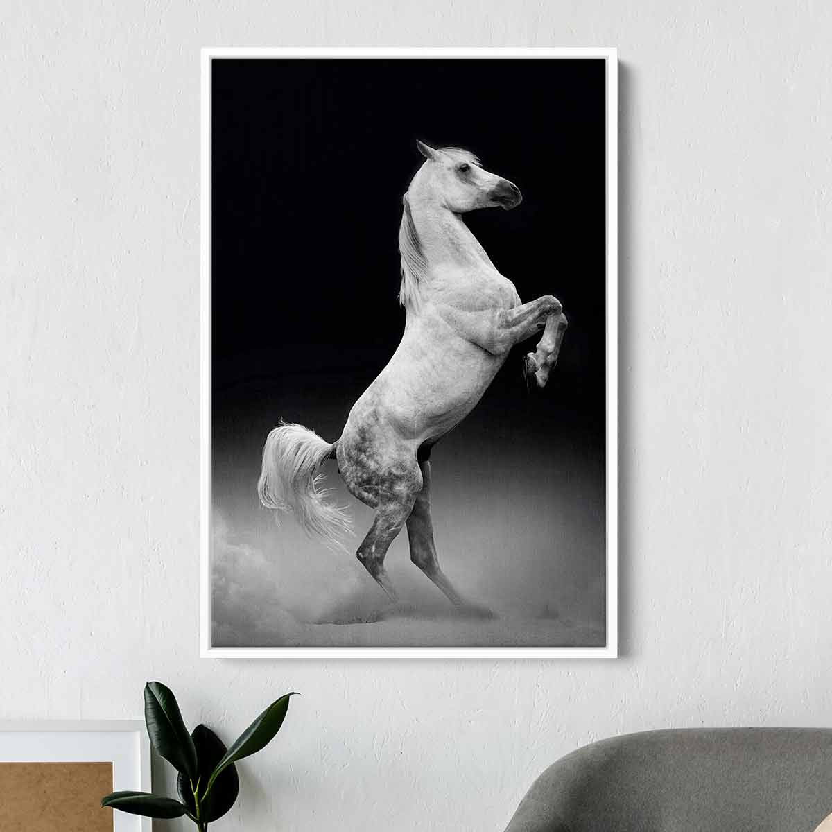 Black Horse Wall Art Canvas Print - Modern Home Decor for Living Room, Bedroom & Office - 4950
