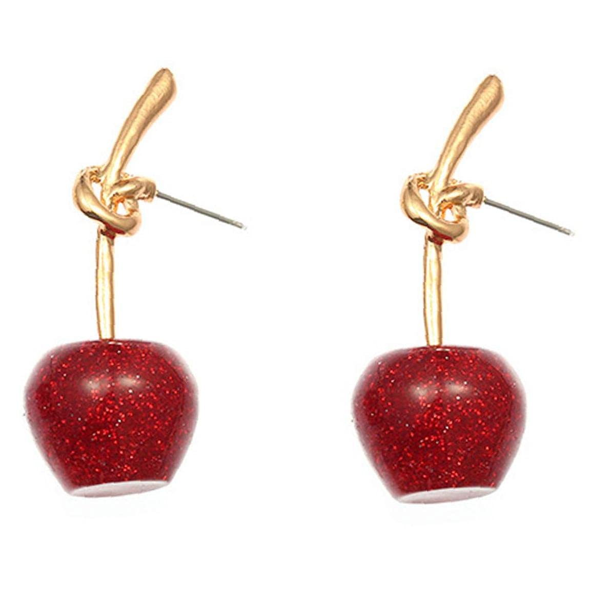 Sweet Cherry Knot Earrings for Women - Geometric Sequins Dangle Drop Earrings, Fruit Shaped Fashion Jewelry - Perfect Birthday Gift for Girls & Women | Great for Parties, Date Nights & Everyday Wear