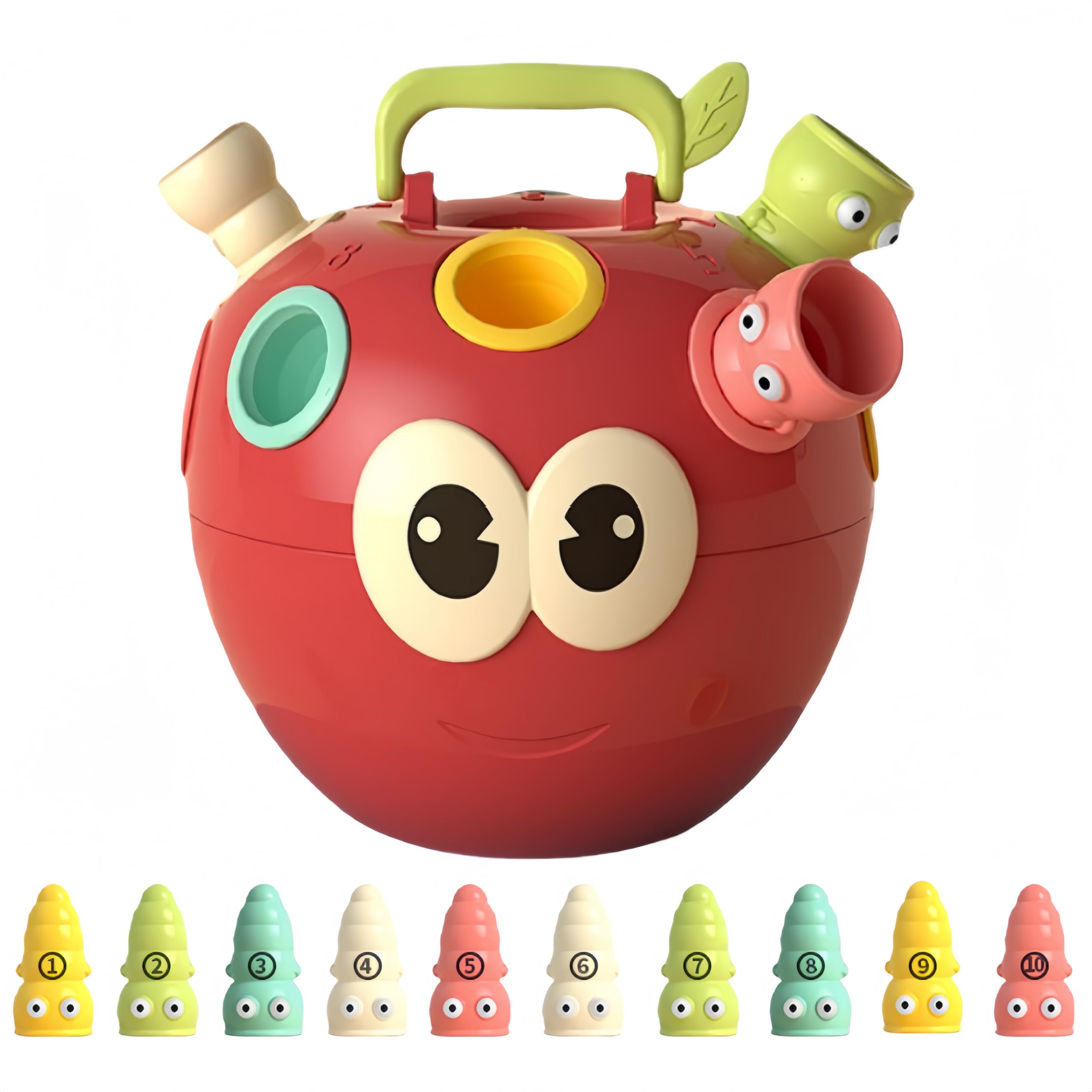 **Bearbao Montessori Sensory Toys for Toddlers - Apple Shape Sorting & Number Matching Game, Early Math Learning Educational Toy for Boys & Girls - Perfect for Preschool & Homeschool Activities**