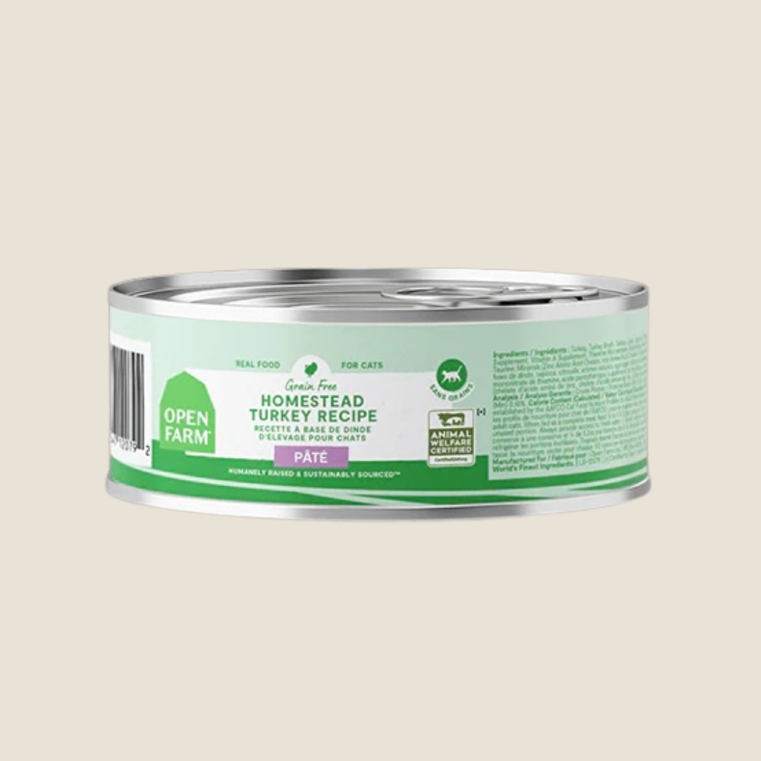 Open Farm Homestead Turkey Paté for Cats - Grain-Free Wet Cat Food - High Protein, Natural Ingredients - Perfect for Picky Eaters & Indoor Cats