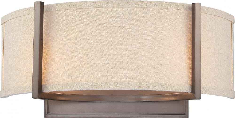 NUVO 60/4854 Two Light Wall Sconce Vanity Light Fixture in Hazel Bronze Finish - Perfect for Bathroom, Bedroom, and Hallway Lighting