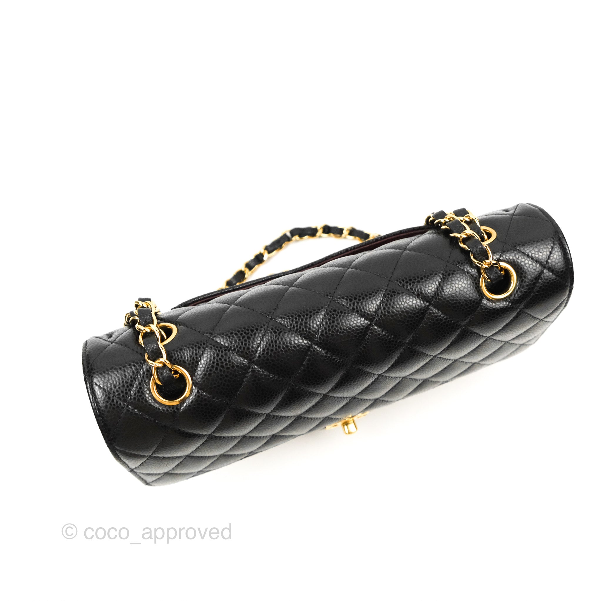 Chanel Classic Medium Double Flap Bag in Black Caviar Leather with Gold Hardware - Luxury Designer Handbag for Women, Perfect for Work, Evening Events & Special Occasions