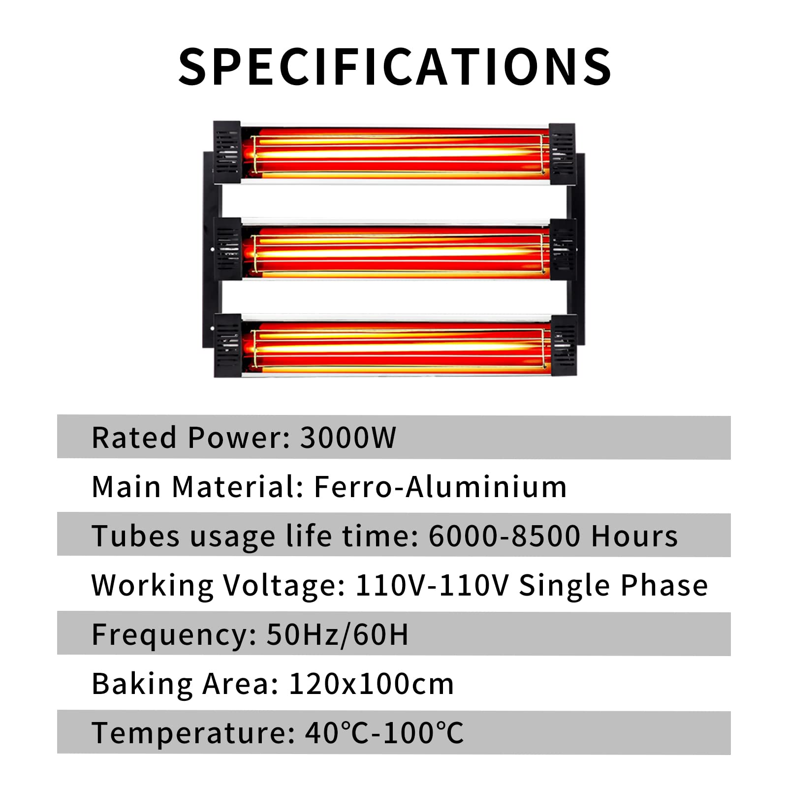 DATOUBOSS 3000W Shortwave Infrared Paint Curing Lamp - Professional Auto Body Repair Tool for Paint Booths & Car Detailing | Fast Drying for Automotive, Industrial & DIY Projects
