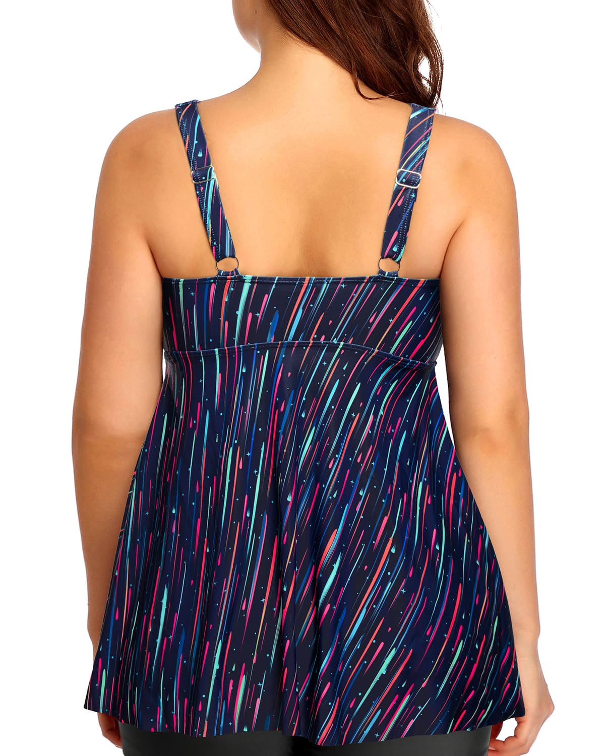 Yonique Plus Size Tankini Tops for Women - Flowy Long Swimwear Modest Bathing Suit Tops | Beach, Pool & Vacation Essentials