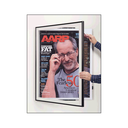 11x17 Poster Frame - SwingFrame Classic Metal Display with Swing Open Front, Changeable Artwork | Perfect for Home Decor, Office Wall Art & Gift Presentations