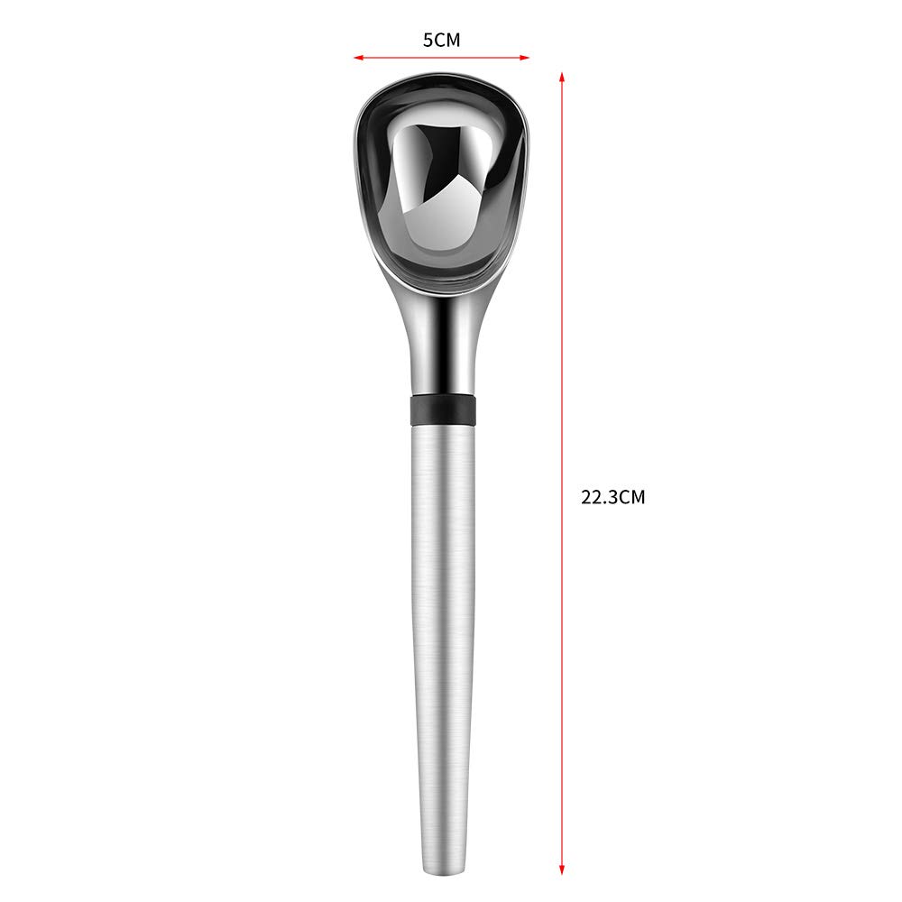 Premium Stainless Steel Ice Cream Scooper with Non-Slip Grip Handle - Heavy Duty Ice Cream Dipper Spoon for Fruits, Desserts, Baking Cookie Dough - Perfect for Ice Cream Parlors, Home Kitchens & Party Serving