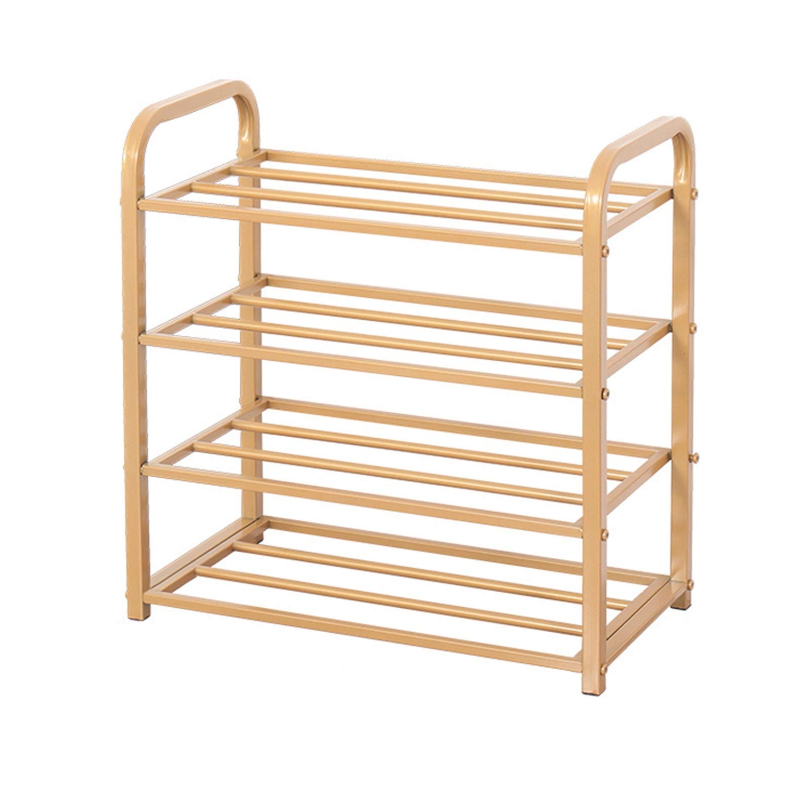 WEIZIWF 4-Tier Metal Shoe Rack - Space Saving Shoe Storage Organizer for Entryway, Closet & Bedroom - Durable Shoe Shelf for Sneakers, Boots & High Heels (Size B) - Perfect for Small Apartments & Home Organization