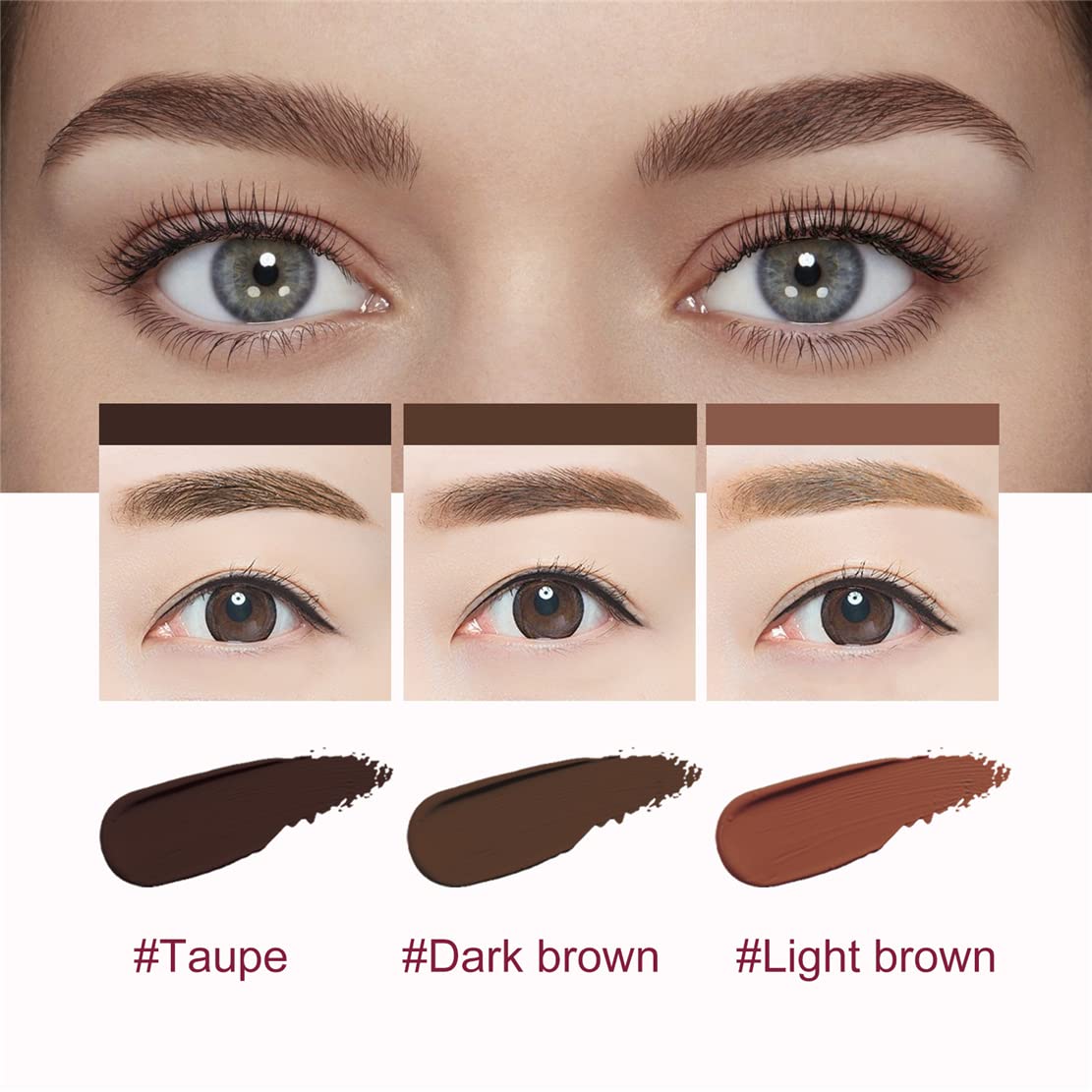 4D Hair Stroke Brow Stamp Brush - Multi-Function Square Eyebrow Brush for Perfect Brows | Eyebrow Concealer & Contour Brush | Angled Brow Makeup Tool (Dark Brown) | Ideal for Everyday Makeup, Salon Use & Travel Beauty Kit
