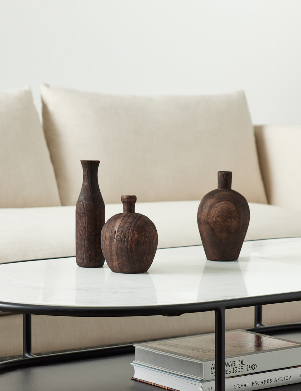 Charlynn Wooden Vase Set - Handcrafted Natural Wood Vases for Home Decor (Set of 3) - Perfect for Centerpieces, Wedding Decor & Farmhouse Style Interiors