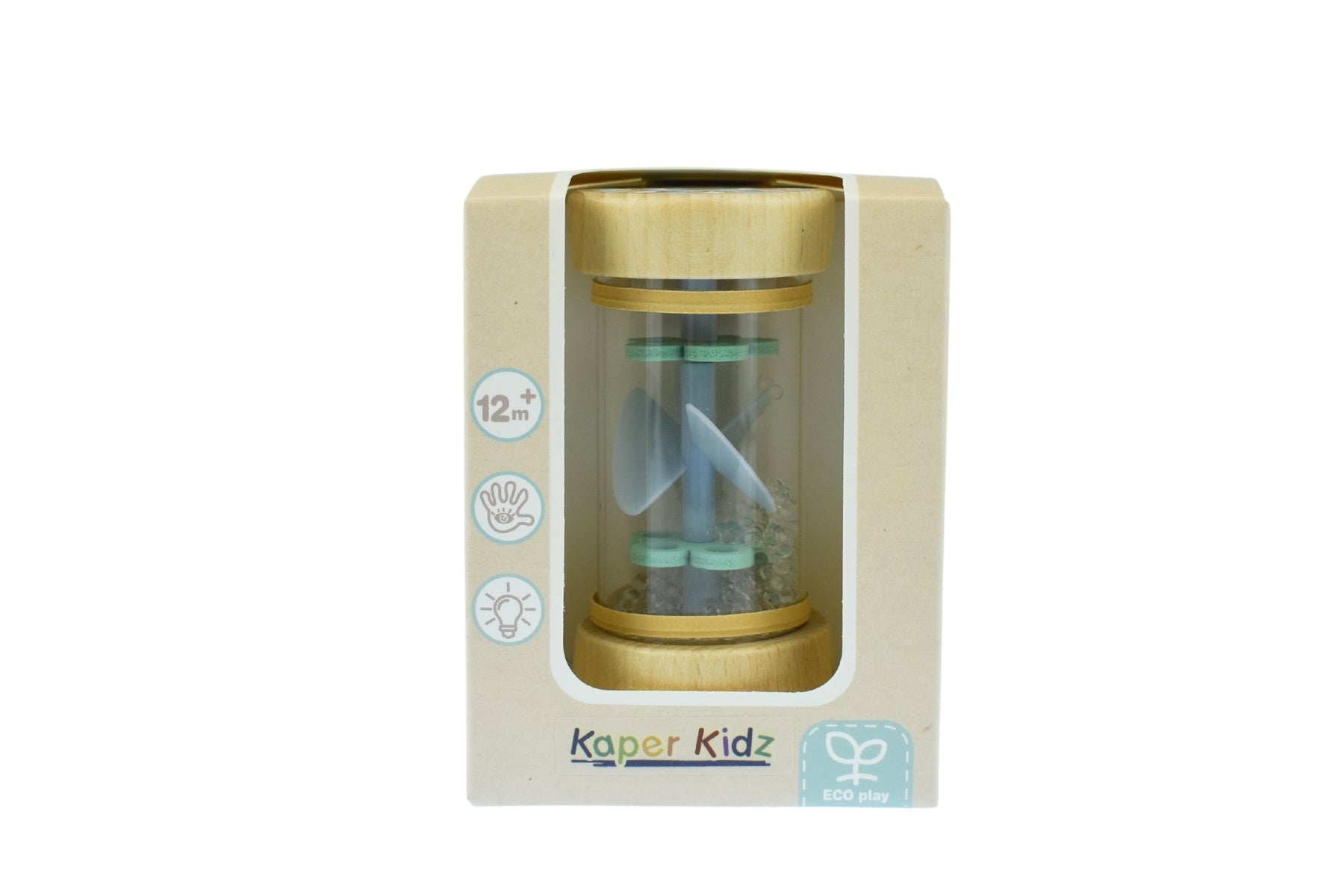 Kaper Kidz EcoWhirlie Rattle - Organic Cotton Baby Teether Toy for Newborns & Infants | Safe, Non-Toxic Sensory Toy for Early Development & Playtime