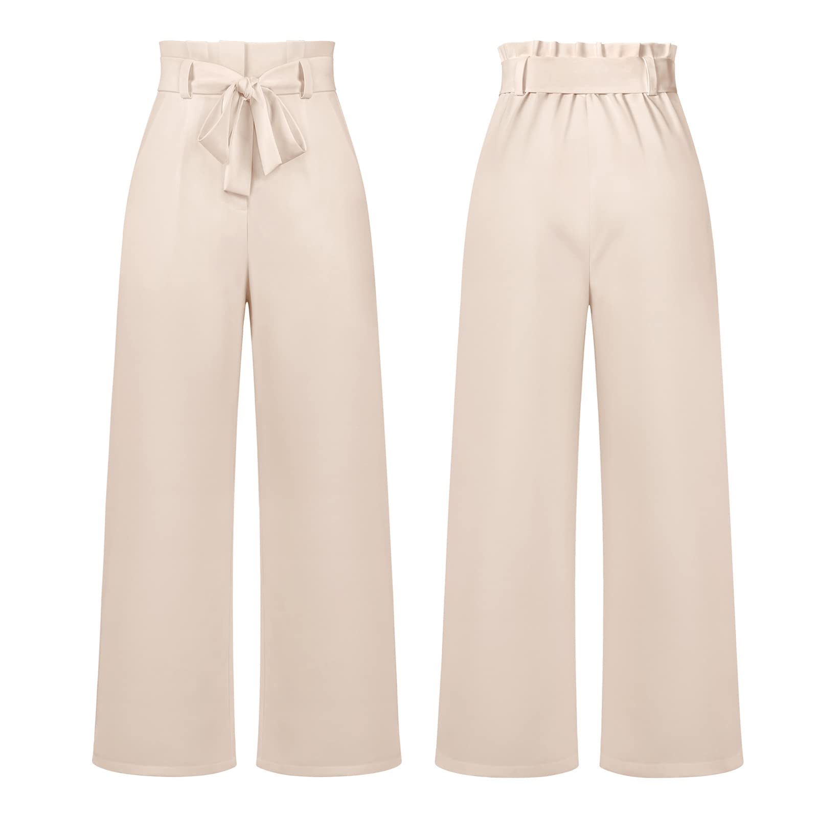 GUOLEZEEV Women's High Waist Wide Leg Dress Pants - Business Casual Trousers for Office Work, Travel & Everyday Wear | Comfortable Stretch Fabric