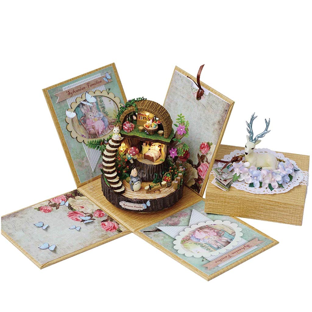 DIY Anime Chinchillas Micro Landscape Music Box - Castle in The Sky Theme | Handcrafted Musical Box with Night Light | Perfect for Home Decor, Gift Giving & Anime Lovers Collection