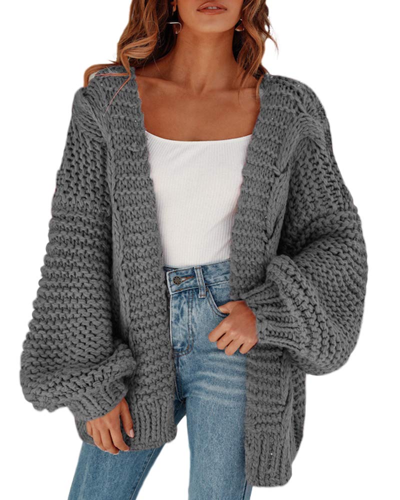 Chunky Cable Knit Oversized Open Front Cardigan Sweater for Women - Cozy Winter Layering & Casual Outfit Essential