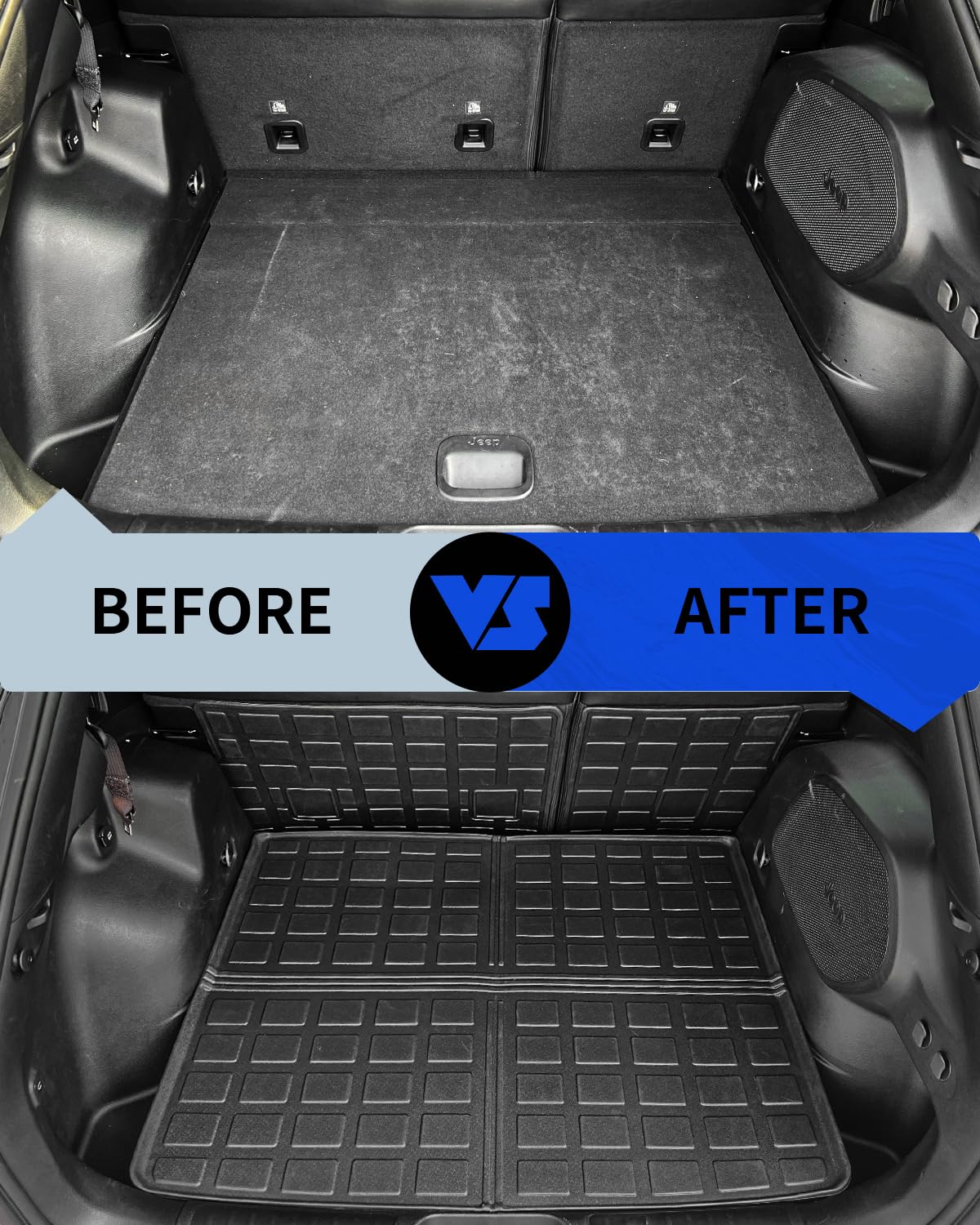 Rongtaod TPE Cargo Liner & Back Seat Cover Protector for 2019-2023 Jeep Cherokee | Waterproof Trunk Mat & Backrest Mats | Perfect for Road Trips, Camping & Outdoor Adventures