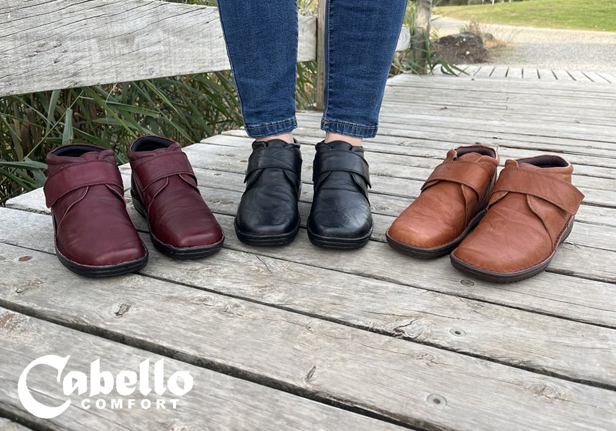 Cabello Comfort 5240 Women's Wide Fit Leather Boots - Comfortable Ankle Boots for Walking, Work & Casual Wear - Size 27