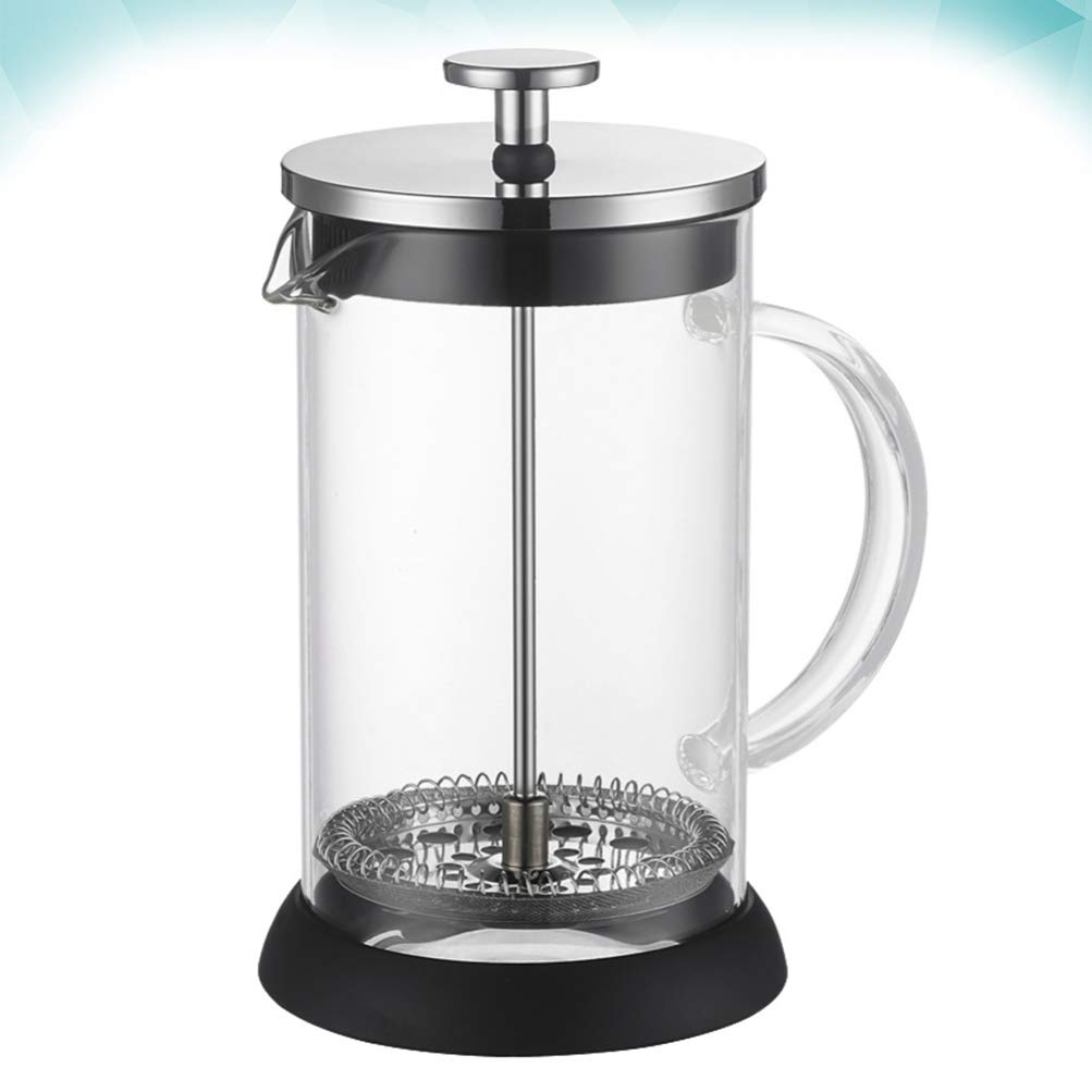 Hemoton 1-Piece Manual Espresso Coffee Maker & Tea Press - Stainless Steel French Press for Rich Espresso, Cold Brew & Loose Leaf Tea - Perfect for Home, Office & Camping Use