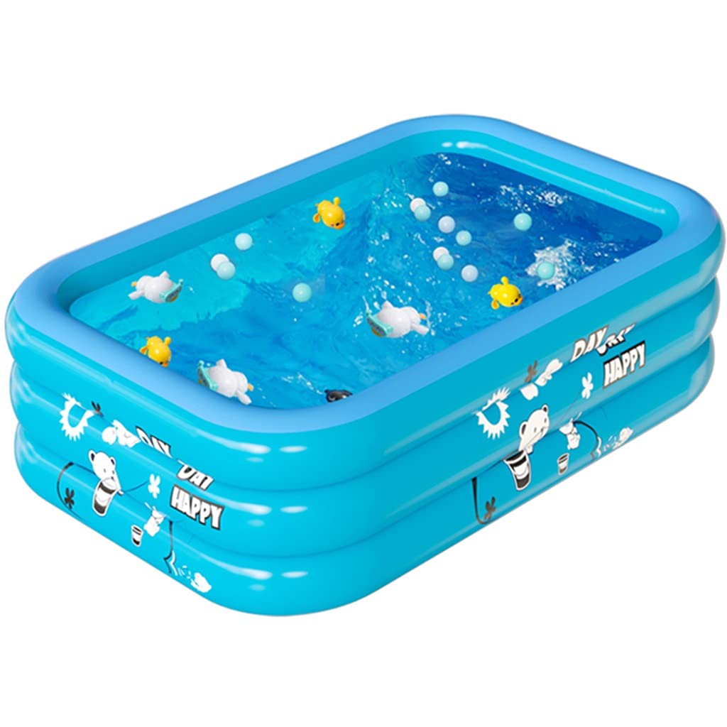 Inflatable Swimming Pool for Kids & Adults - Foldable, Portable Family Pool for Backyard, Outdoor, Home Use - Blue (130 x 90 x 47 cm) - Perfect for Summer Fun, Baby Splash Time & Backyard Relaxation