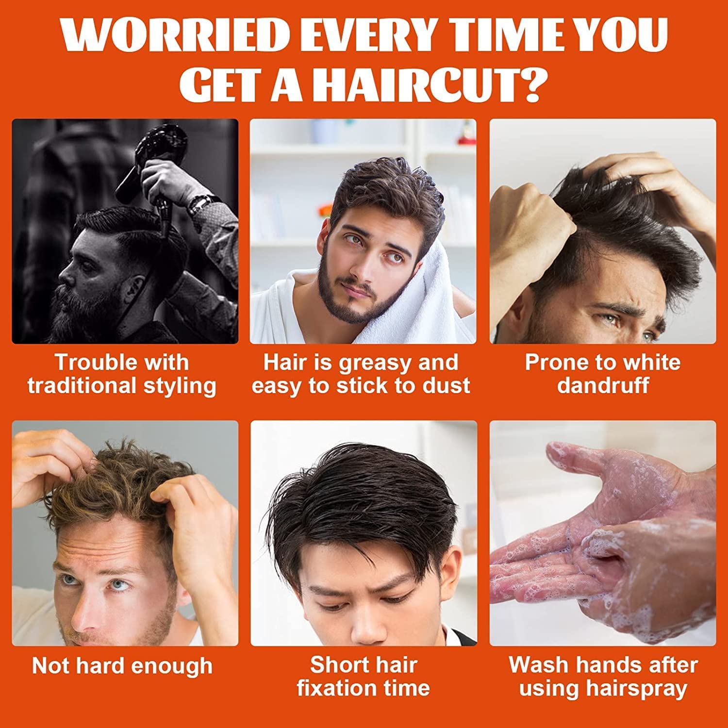 Men's Hair Styling Gel & Wax 2-in-1 - 100ml Long Lasting Moisturizing Grooming Gel with 4 Styling Combs - Perfect for Daily Hairstyling & Professional Looks