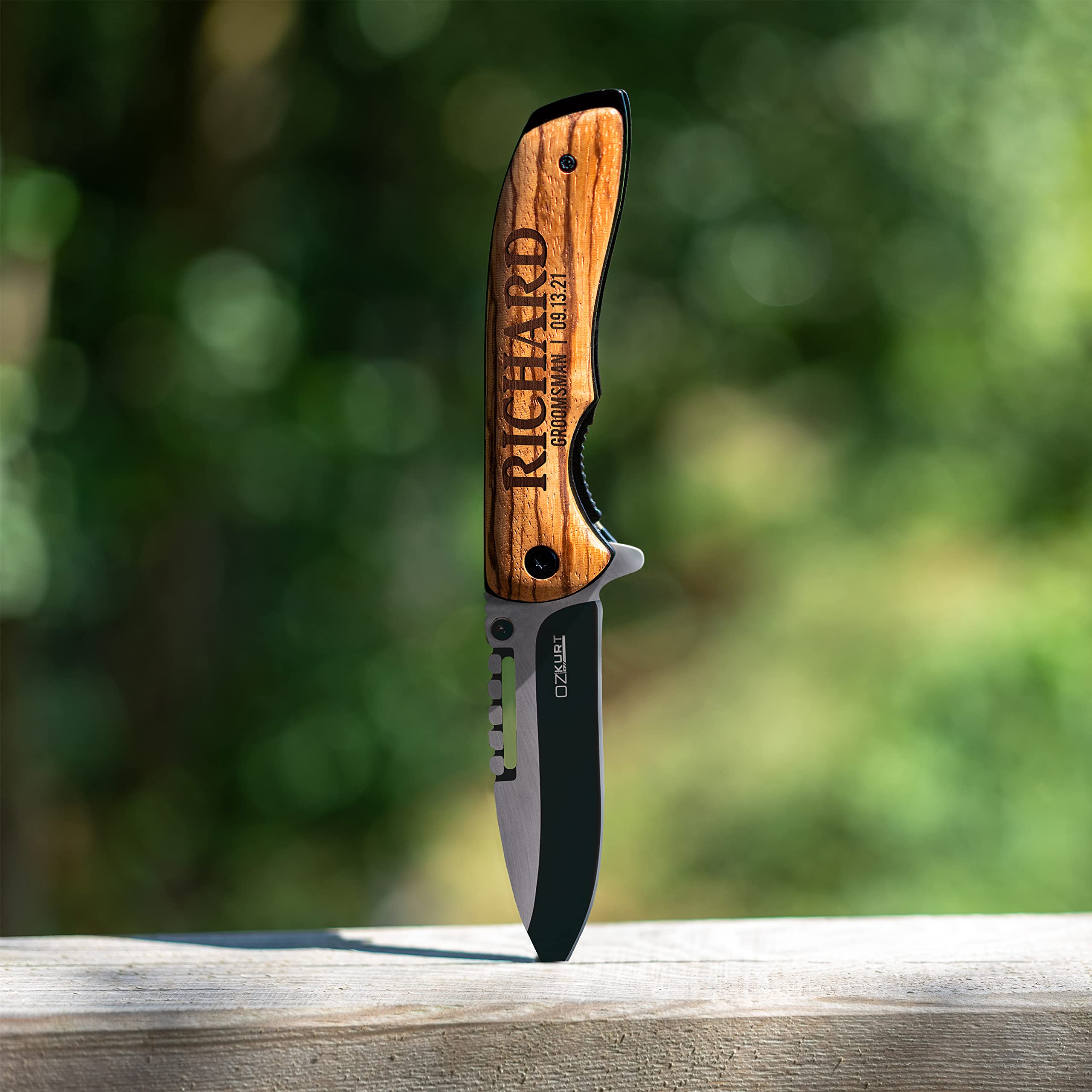 Personalized Pocket Knife Set of 6 - Custom Engraved Groomsmen Gifts for Weddings & Proposals - 16 Font Laser Engraved Knives - Perfect for Bachelor Parties, Camping & Outdoor Adventures