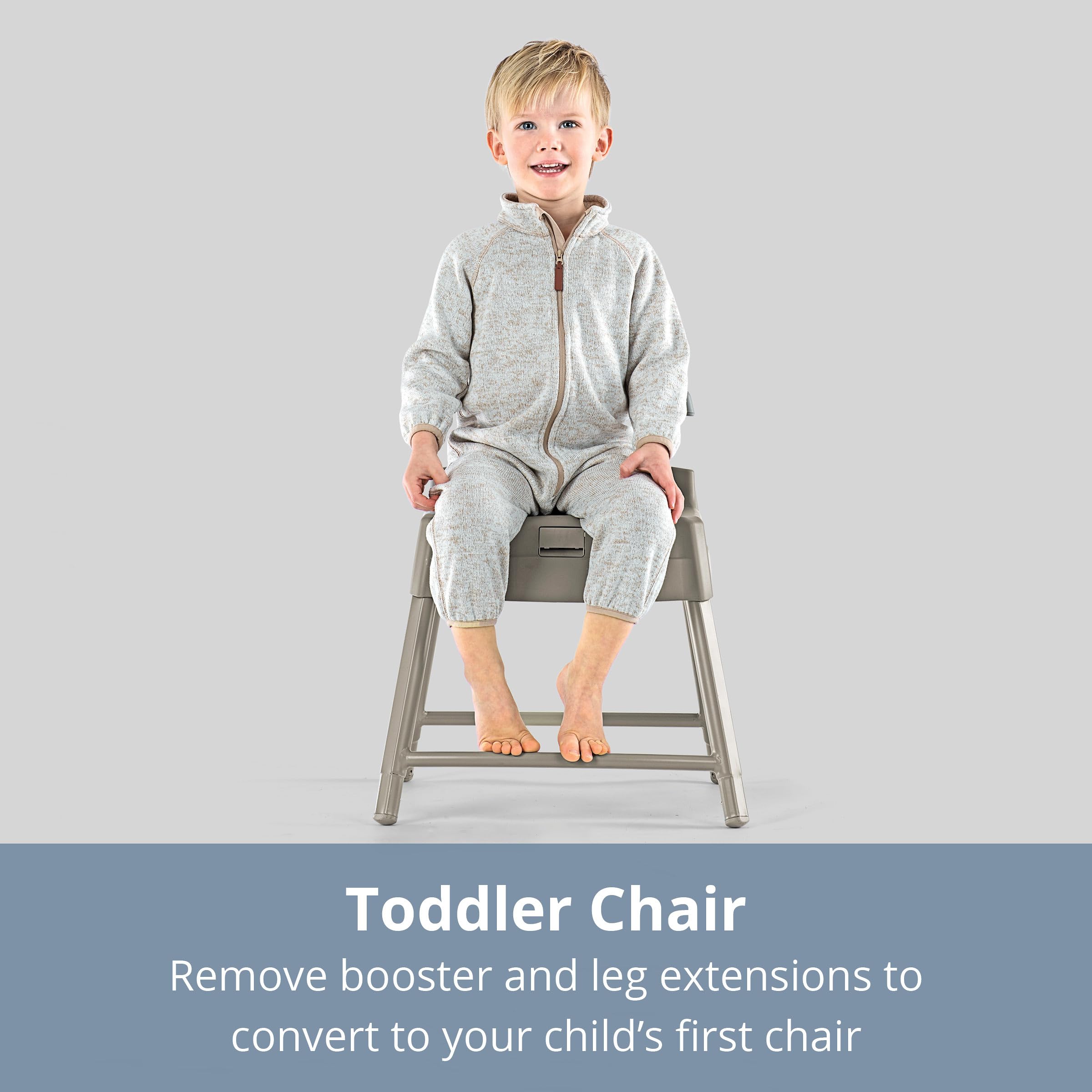 Chicco Stack® Hi-Lo 6-in-1 Multi-Use Convertible High Chair with Reclining Feature - Easy-Clean Baby Booster & Toddler Seat Combo in Sand/Beige | Perfect for Dining, Weaning & Playtime at Home