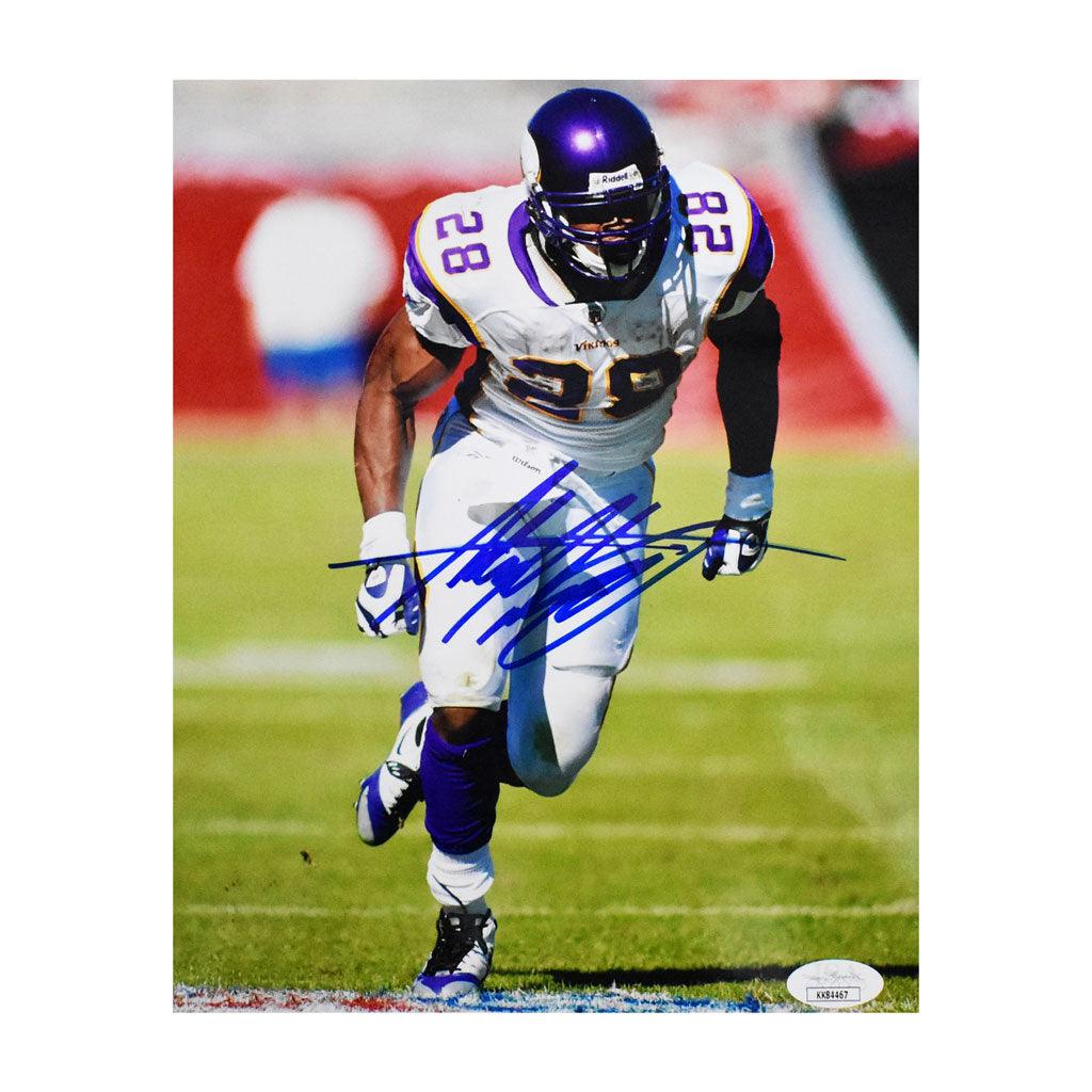 Authentic Adrian Peterson Signed Minnesota Vikings 8x10 Photo with JSA Certificate - Perfect for NFL Memorabilia Collectors and Vikings Fans Display