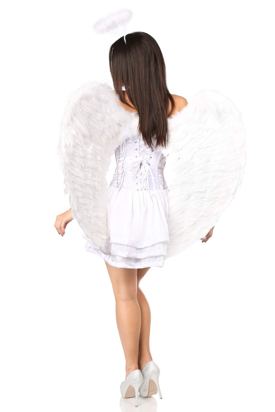 Women's Daisy Corset Top Drawer 3-Piece Sweet Angel Costume Set for Cosplay, Halloween & Lingerie Fashion