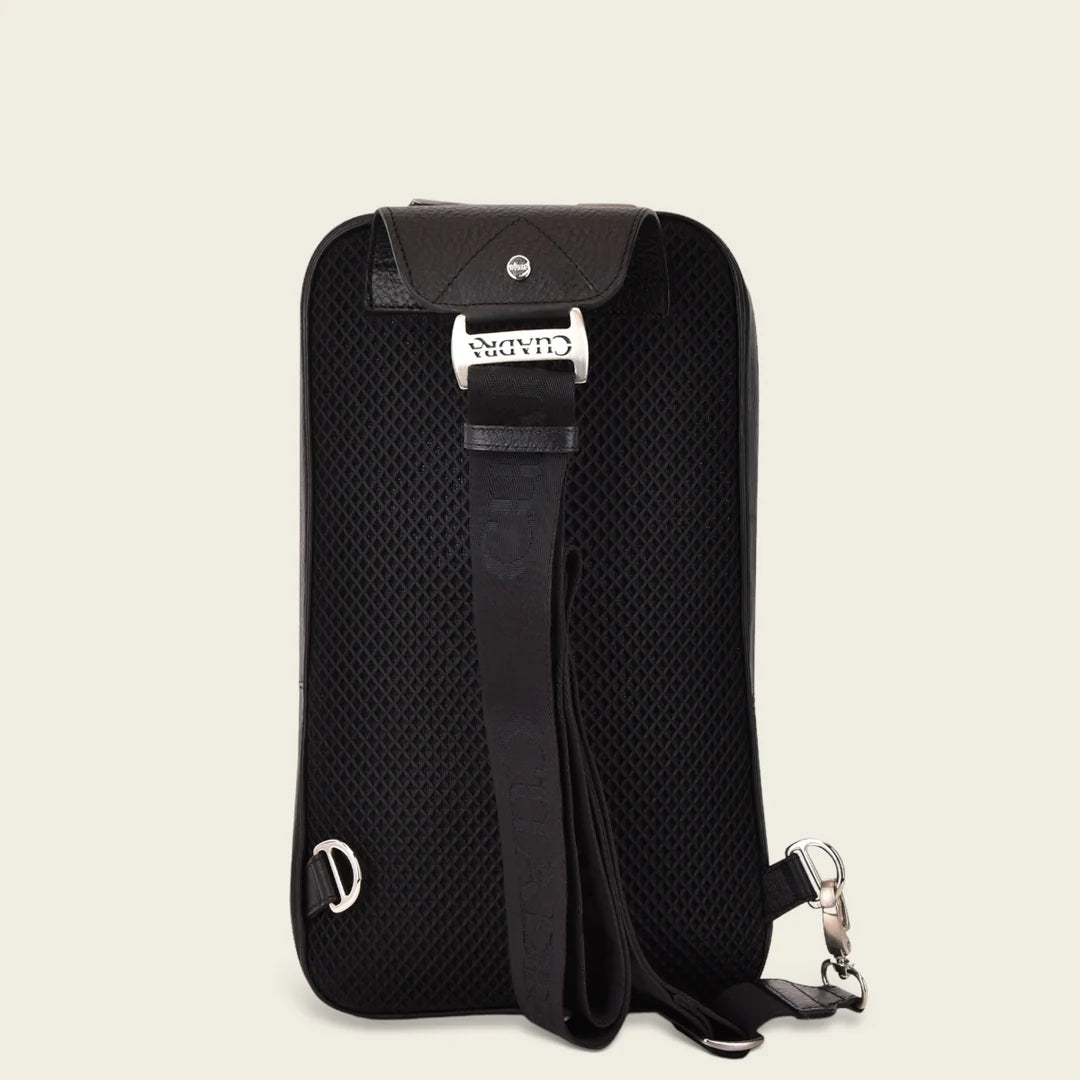 BO462MA Black Cuadra Fashion Stingray Leather Crossbody Messenger Bag for Men - Stylish & Durable Everyday Carry for Work, Travel & Casual Outings
