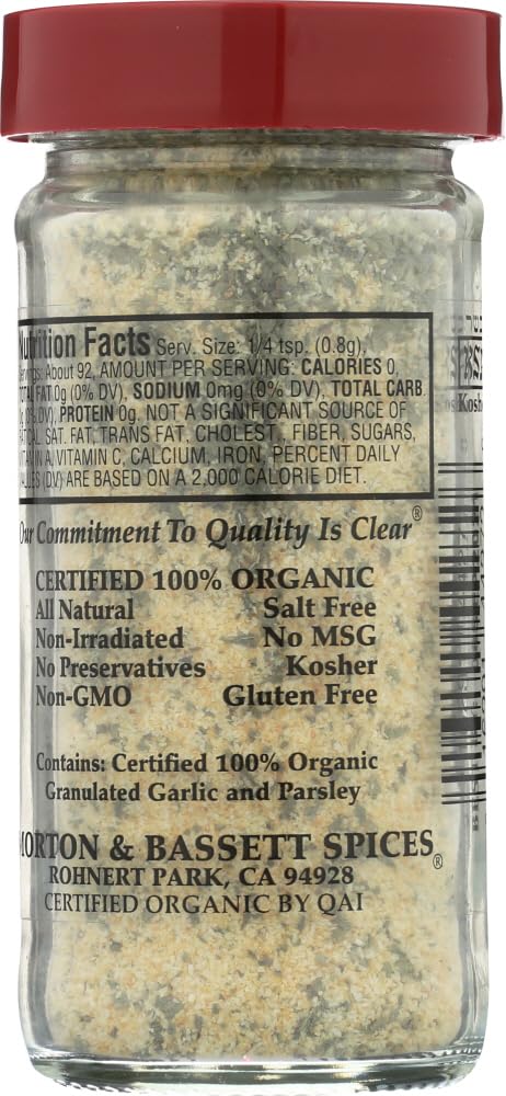 Organic Granulated Garlic with Parsley - 9 Pack (2.6 Oz Each) | All-Natural Seasoning for Cooking, Baking & Grilling | Perfect for Soups, Sauces & Meat Rubs