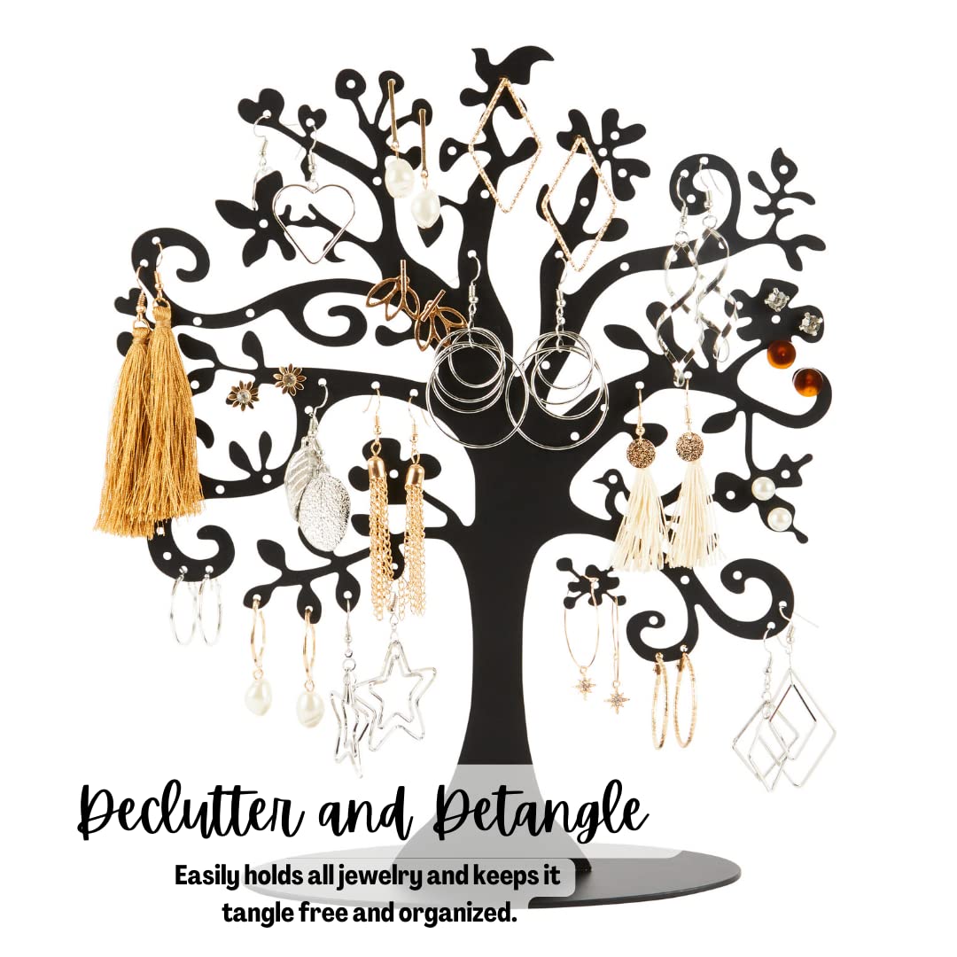 SoCal Jewelry Tree Organizer - Elegant Jewelry Stand for Earrings, Necklaces & Bracelets | Perfect for Bedroom, Bathroom & Travel Jewelry Display & Storage