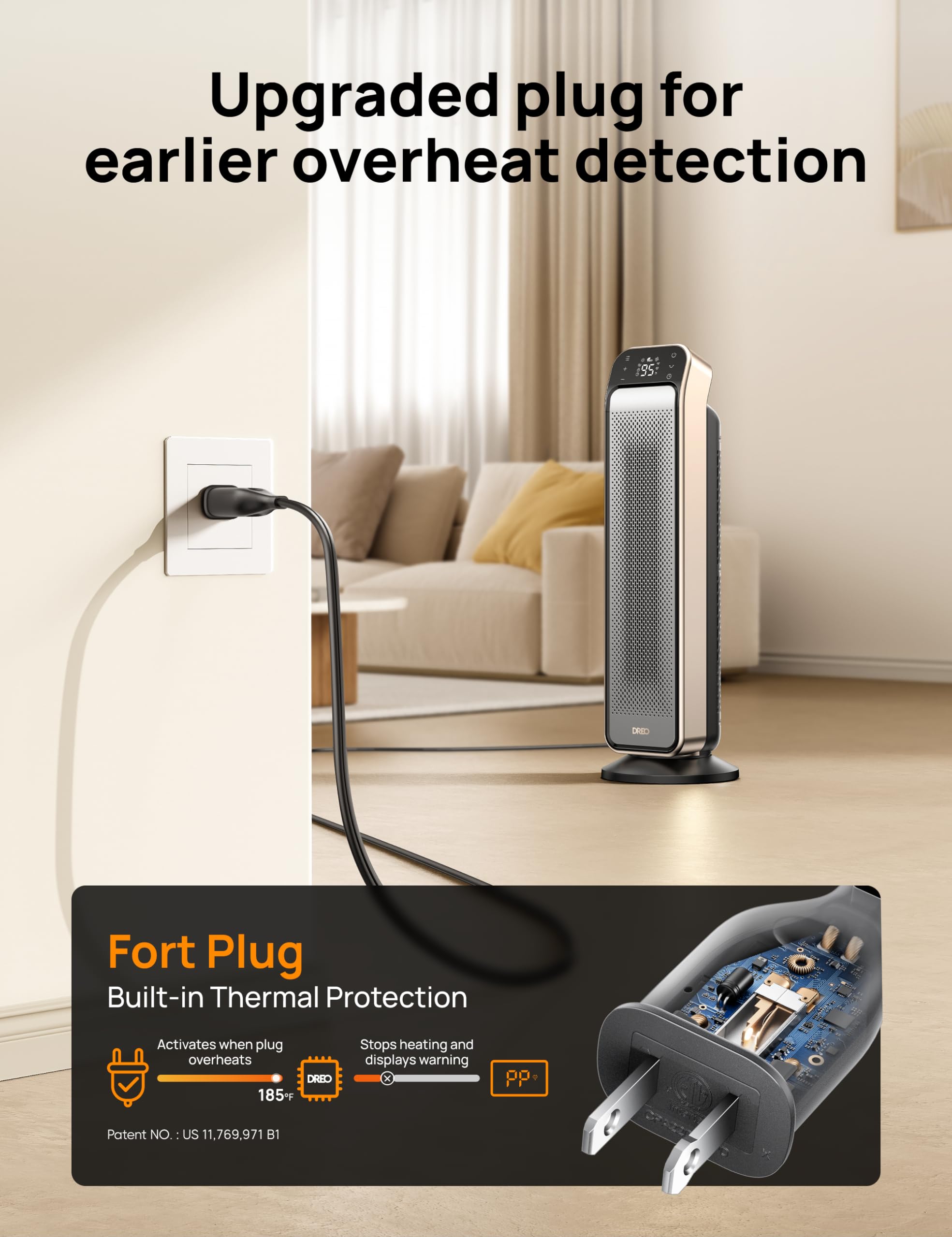 Dreo Portable Electric Space Heater for Indoor Use - Fast Heating, Quiet & Energy Efficient - Perfect for Home, Office, Bedroom & Small Rooms