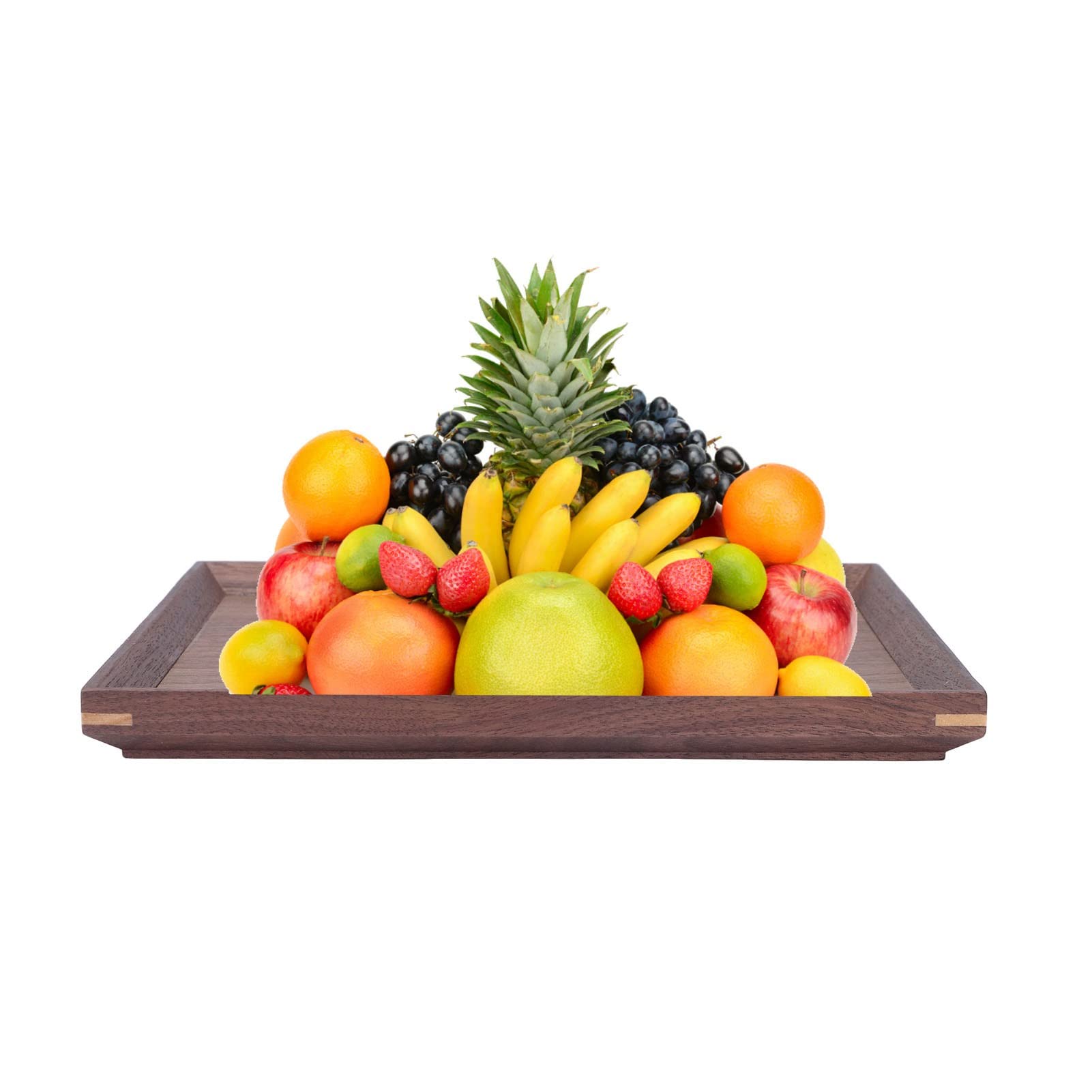 Black Walnut Wooden Coffee Table Tray - Classic Chinese Style Square Serving Tray for Tea, Coffee, Snacks & Meals | Elegant Home Decor & Dining Tableware for Living Room, Kitchen & Office Use