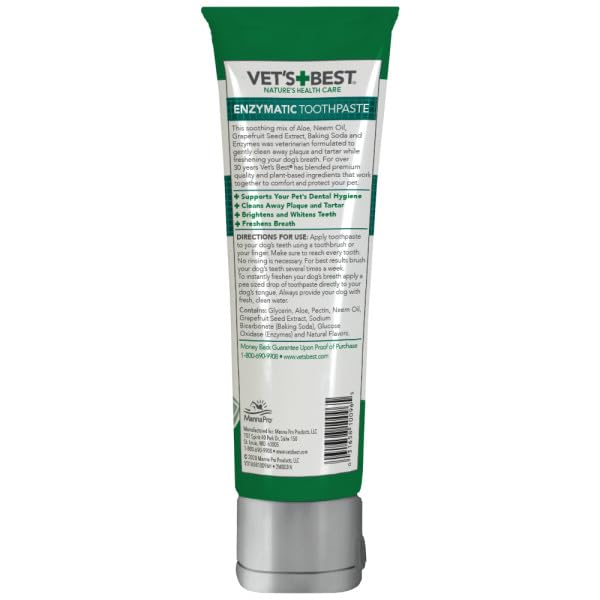 Vet's Best Enzymatic Dog Toothpaste for Teeth Cleaning & Fresh Breath - Vet Formulated Dental Care Gel - 3.5 oz Tubes (12 Pack) - Ideal for Daily Oral Hygiene & Preventing Plaque in Dogs