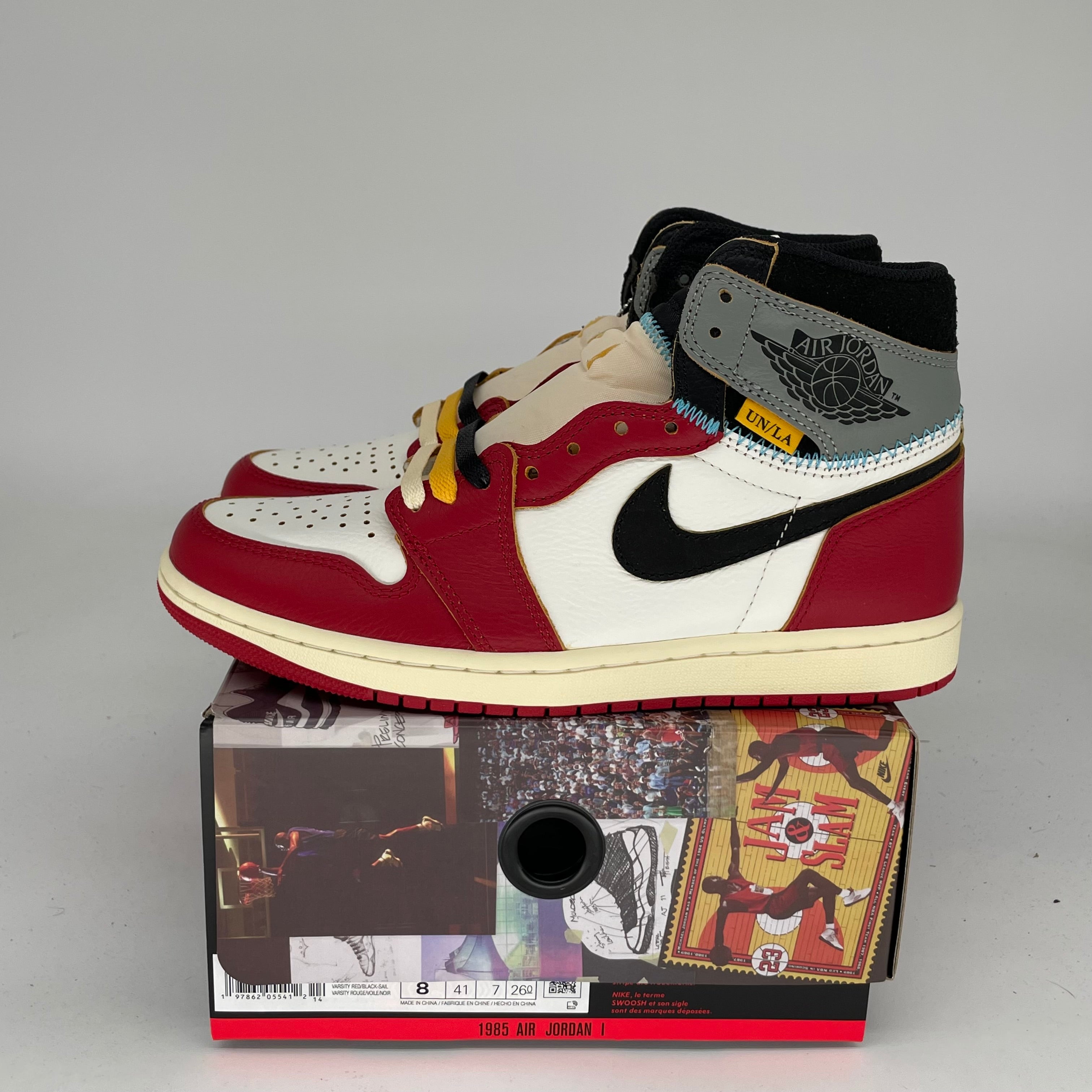 Original Air Jordan 1 Union LA Chicago Shadow Sneakers - Men's Size 8 (HV8563-600) | Retro Basketball Shoes for Streetwear & Casual Outfits