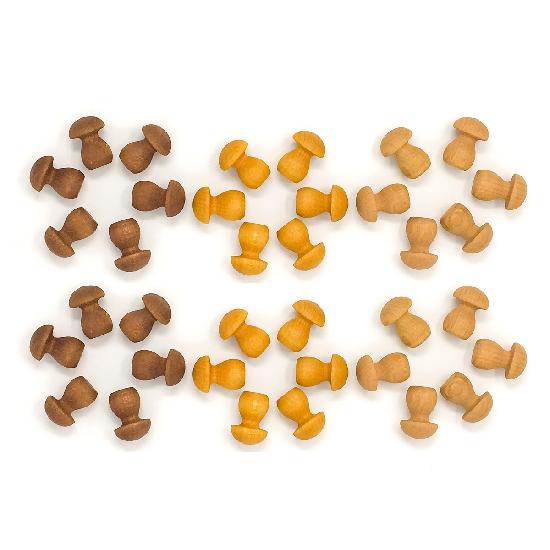 Grapat Wooden Mandala Mushroom Set - 36 Piece Natural Wooden Toy for Kids, Waldorf & Montessori Learning - Perfect for Sensory Play, Color Sorting & Imaginative Play
