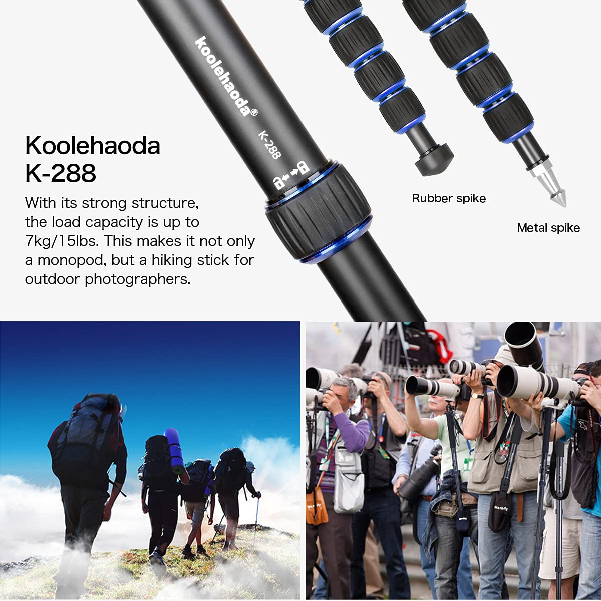 Koolehaoda 69-inch Aluminum Camera Monopod with Support Base & K-09 Ballhead - Compatible with DSLR Cameras Like Canon, Nikon - Perfect for Travel, Sports, and Outdoor Photography
