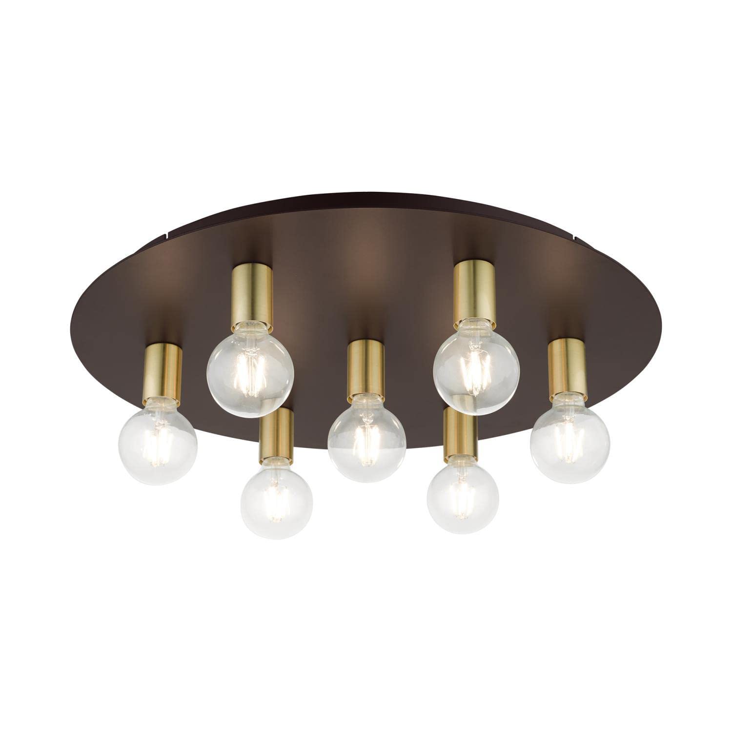 Livex Lighting Hillview 7-Light Bronze Ceiling Fixture - Modern Chandelier for Dining Room, Bedroom & Living Room Lighting
