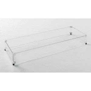 The Outdoor Greatroom Company Tempered Glass Wind Guard - Heavy Duty Fire Pit Wind Shield for Patio, Deck & Backyard - Perfect for Camping, BBQ & Outdoor Gatherings
