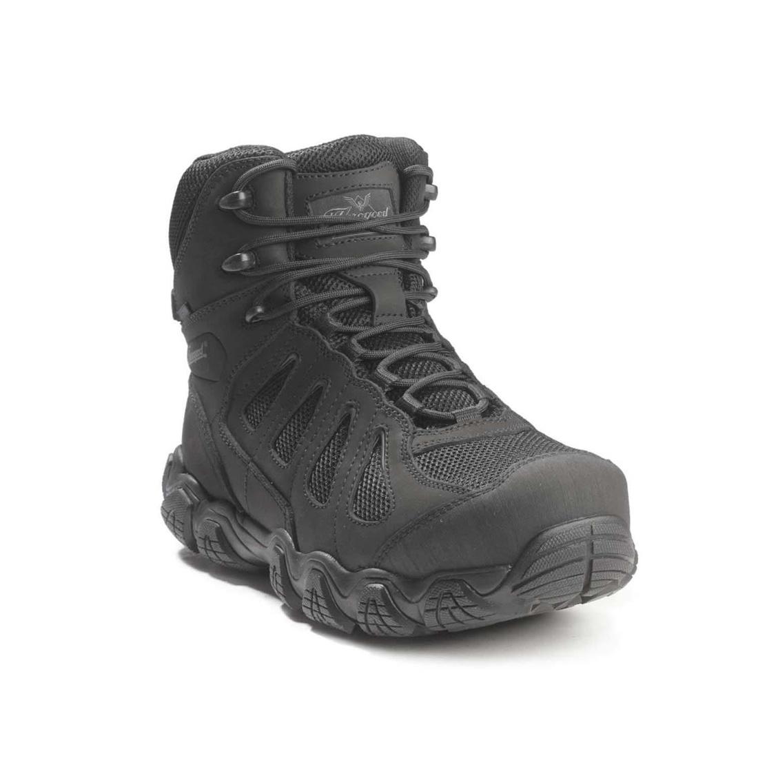 Crosstrex 6 Soft Toe Waterproof Work Boots with Side Zipper - Black - Comfortable & Durable for Construction, Hiking & Outdoor Activities