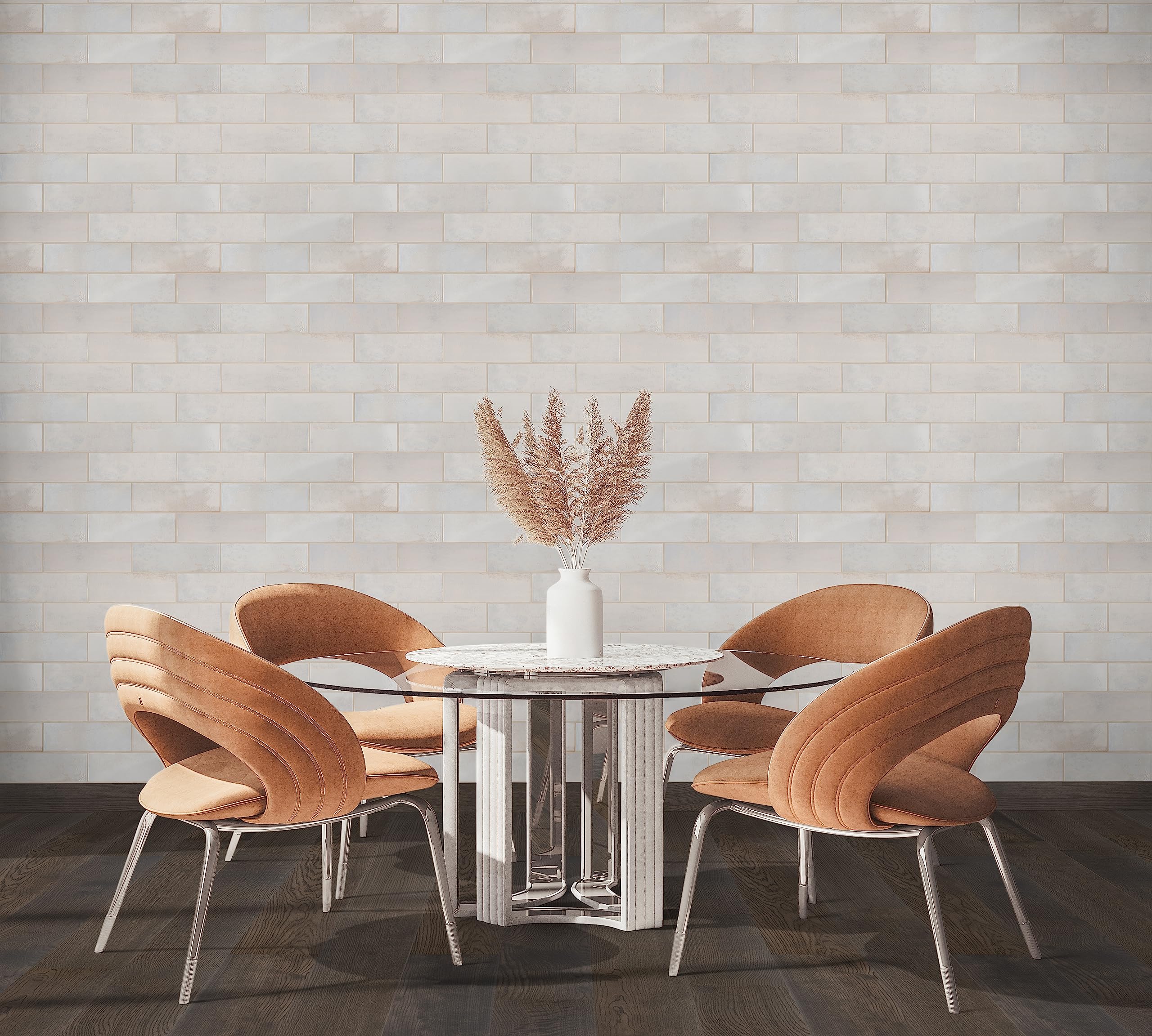 MSI Marza Pearl 4x12 Inch Glossy Ceramic White Subway Wall Tile - Waterproof Bathroom Tile, Kitchen Backsplash, Shower Wall & Accent Wall Decor - Perfect for Modern Home Renovation, Spa-Like Bathrooms & Stylish Kitchen Upgrades