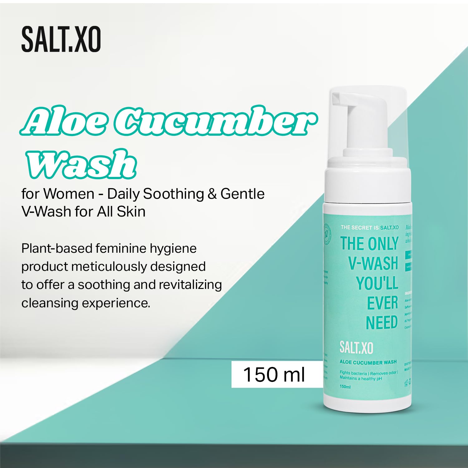Foaming Yoni Wash for Women - pH Balanced Feminine Hygiene with Aloe & Cucumber | Soothing Intimate Care | Cruelty-Free, Paraben-Free V Wash (150ml) | Perfect for Daily Use & Post-Workout Freshness
