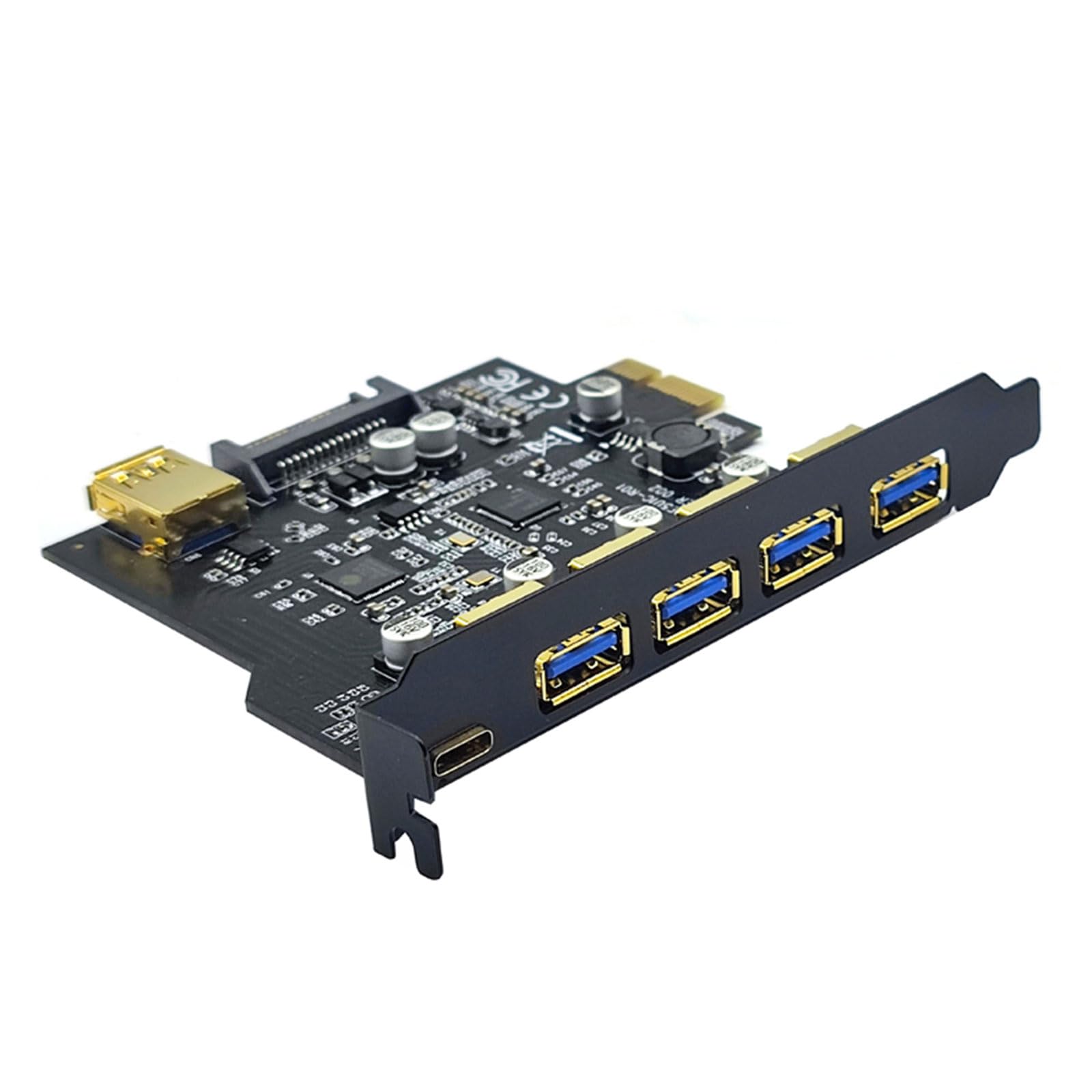 Glanhbnol 4-Port USB 3.0 Hub with USB-C Port - High-Speed Data Transfer, Plug & Play - Perfect for Laptop, PC, Gaming & Office Setup