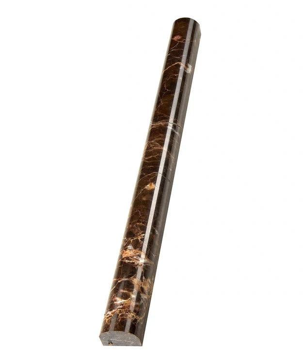 Emperador Dark Marble Bullnose Tile Trim - Premium Edge Protector for Kitchen Backsplash & Bathroom Renovation