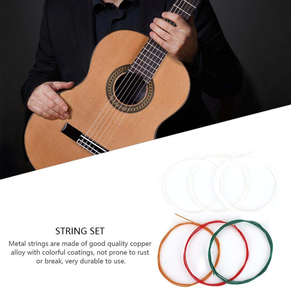 Premium 6-Piece Nylon Classical Guitar Strings Set - Standard Tension Acoustic Guitar Replacement Strings for Warm, Balanced Tone | Perfect for Beginners, Students, and Classical Guitar Performances